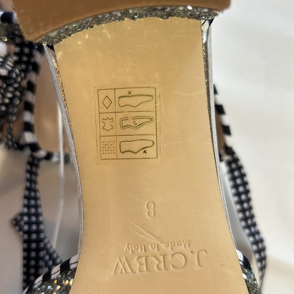 J.Crew Silver Glitter Sparkle kitten Heel Yie Shoes Size 8-EUC - Picture 7 of 8